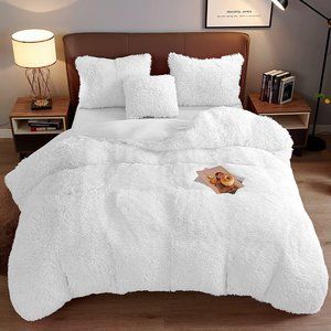 New Plush Duvet Cover Set, Luxury Ultra Soft Duvet Cover Set Fluffy Plus…